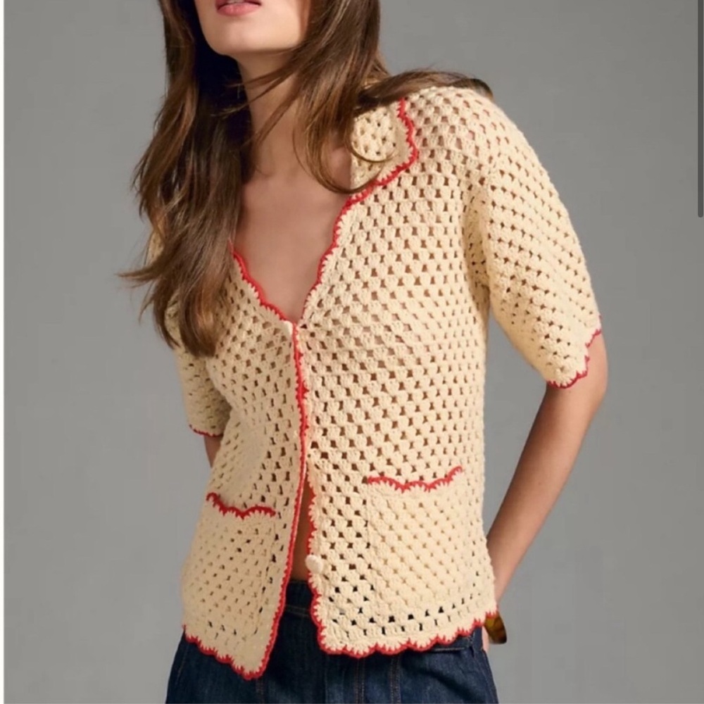 Anthropologie button up sweater shirt